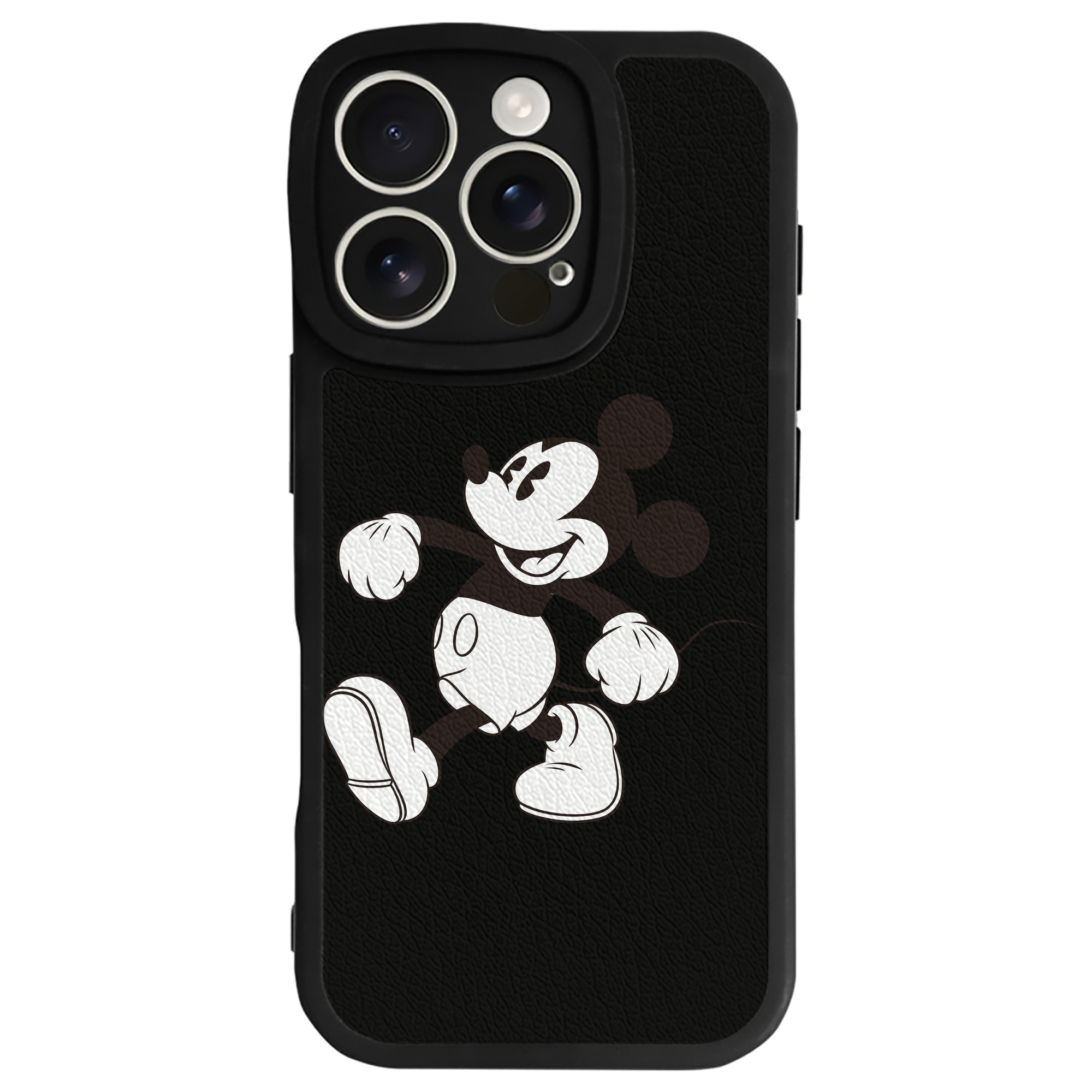 （画像用） ミッキーマウス Mickey Mouse 【iPhone 16シリーズ対応】シリコンスマホケース（レザー調） 材質：シリコン